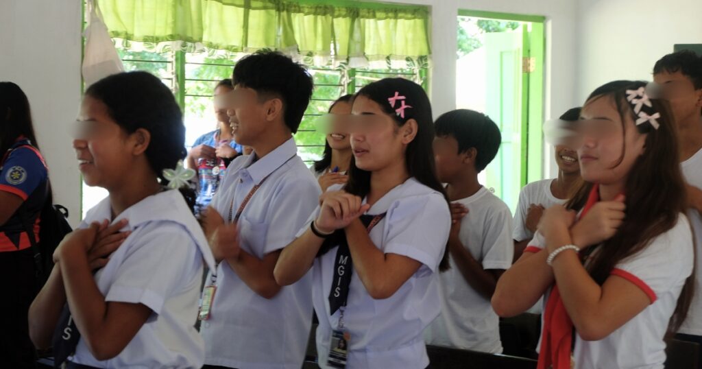 Indigenous learners attending the P.E.A.C.E. School symposium on education, protection, and peace in Paquibato District.