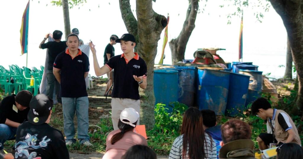 John Chin facilitating a leadership session during Mangrove Camp 2026 at Hijo Resort.