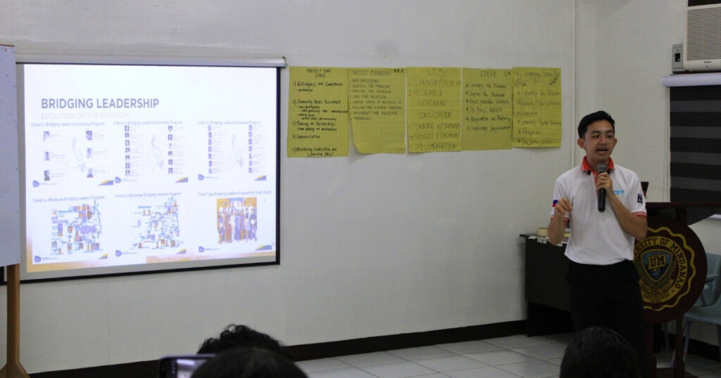 JCI Davao member John Chin participating in the Tagum Young Bridging Leaders Fellowship 2026.